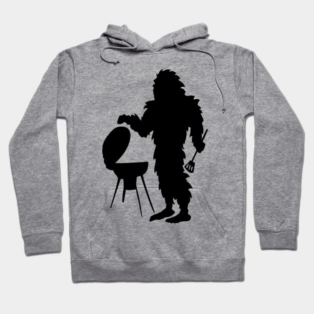 Bigfoot Camping HIking Silhouette Hoodie by Tesszero